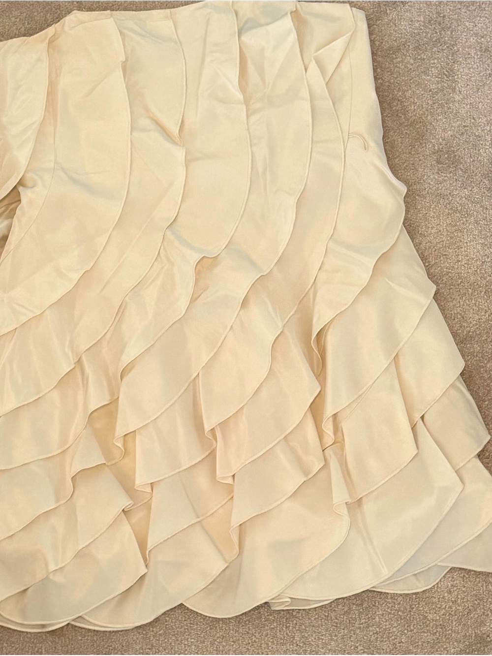 Layered Ruffle Mini Dress in Cream